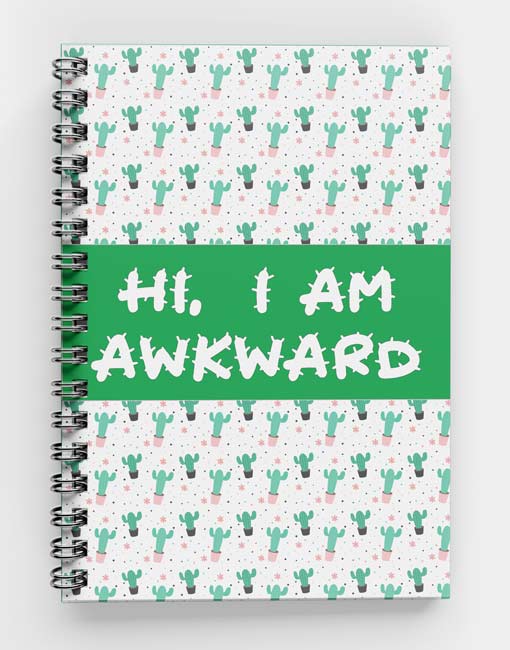 I am awkward, Cactus Style Spiral notebook meco publiactions