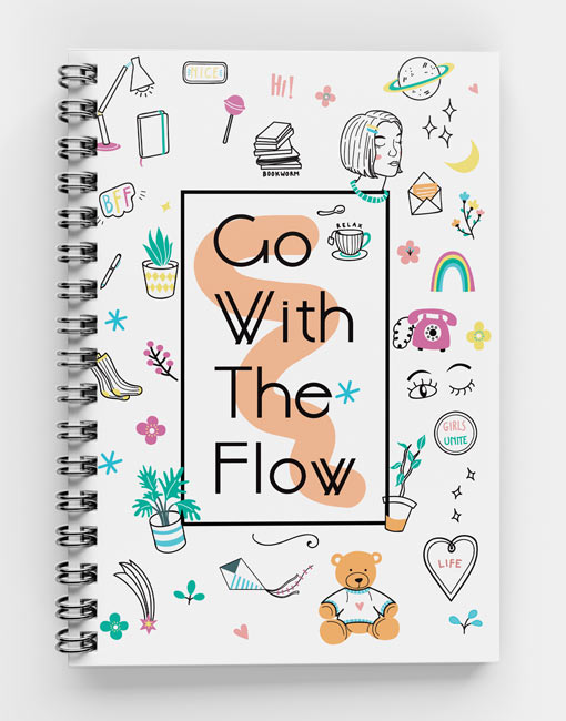 Go with the flow- custom spiral notebook
