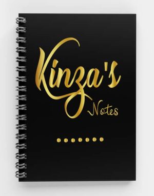 Kinza's Notes-Golden and Silver Spiral notebook
