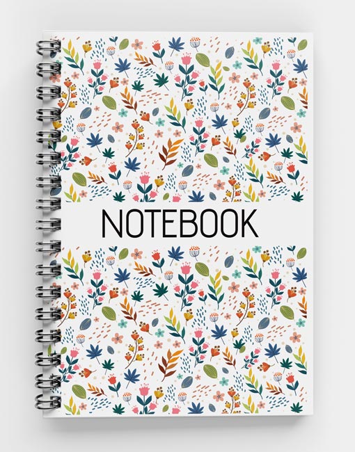 Floral Pattern Spiral Notebook mecopublications