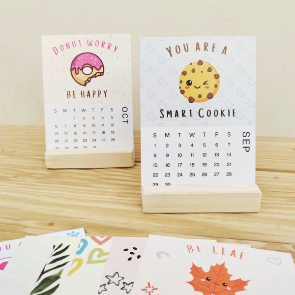 Motivational Puns - Wooden Desk Calendars 2024 by Mecopublications