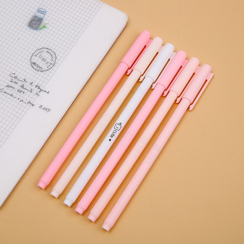 Gradient Pink-Morandi Gel Pens Kawaii 0.5mm Black Ink