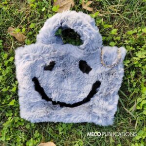 Ash Grey - Faux Fur Women Plush Handbag